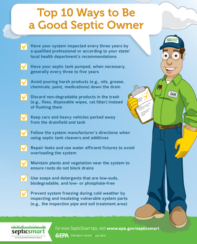 Top 10 Ways to be a Good Septic Owner