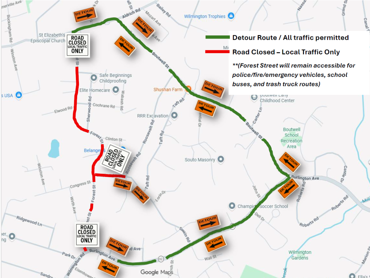 Forest Street Closure Map