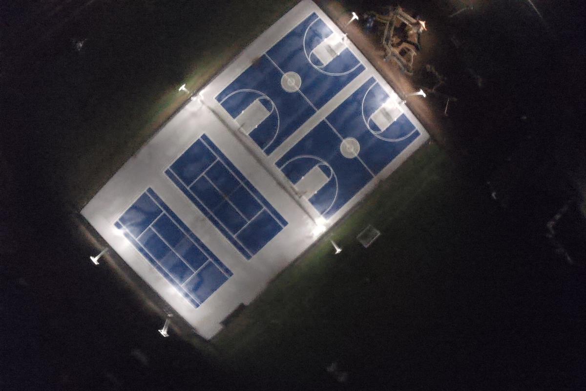 Shawsheen New Tennis Court Lighting View From Drone