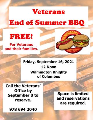Free BBQ for Wilmington MA Veterans