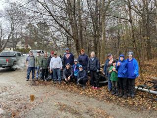 A group picture of the volunteers who participated in the Grove Avenue cleanup event.